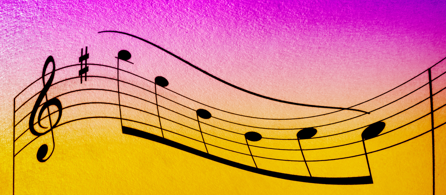 Music notes score background